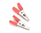 Зажим - крокодил малый L -50 мм red-black (изолированный)