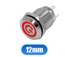 Кнопка 12мм антивандальная с подсветкой